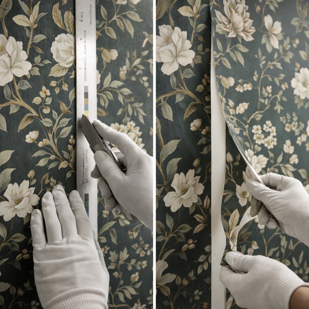 Delicate wallpaper surface handling and seam protection